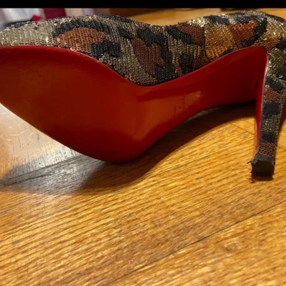 Christian Louboutin leopard sequin pumps - Picture 2 of 5